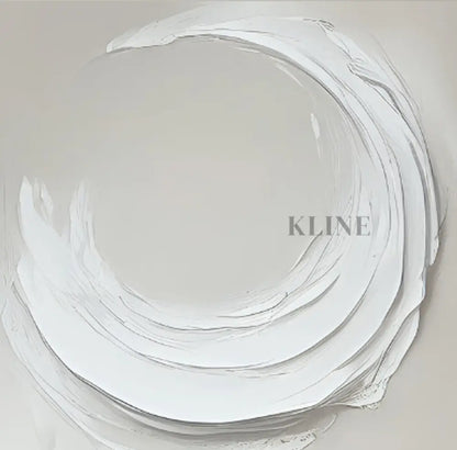 Hand-painted abstract wall art in white tones, enhancing interior spaces with elegance and vitality.