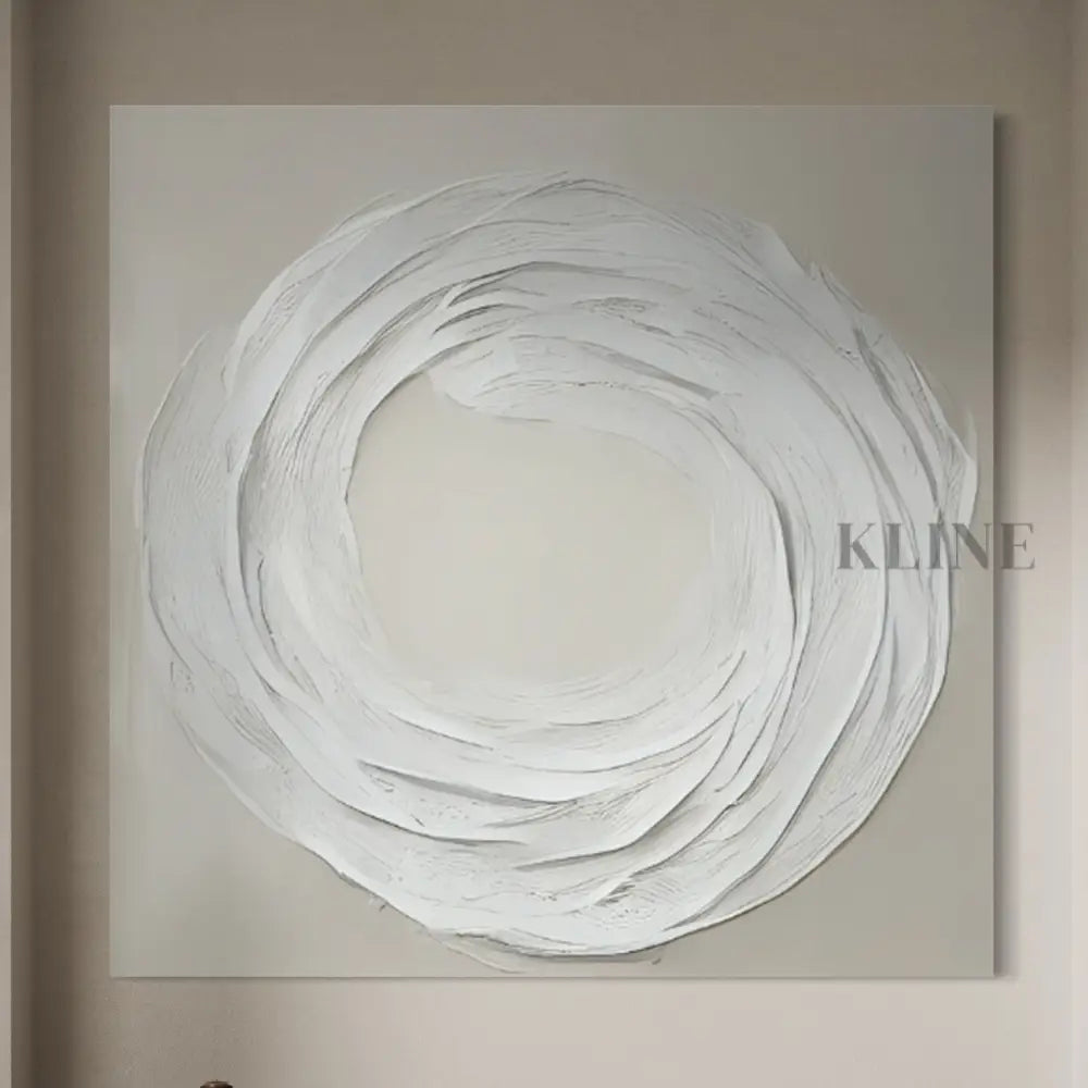 Zen Markings 3 artwork by John Rey U., featuring textured beige and white tones in a serene, minimalist design. 