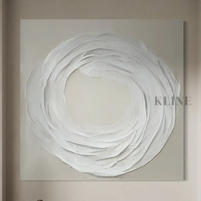 Zen Markings 3 artwork by John Rey U., featuring textured beige and white tones in a serene, minimalist design.