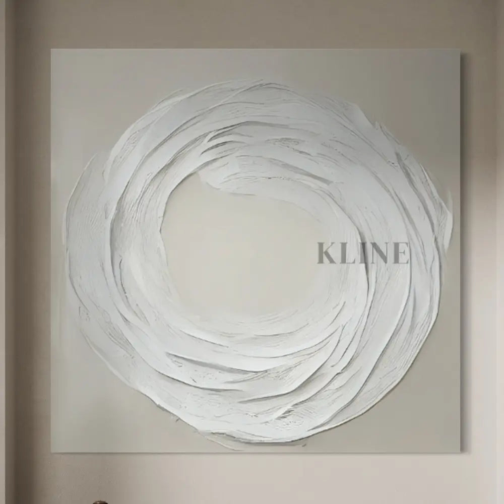 Zen Markings 3 artwork by John Rey U., featuring textured beige and white tones in a serene, minimalist design. 