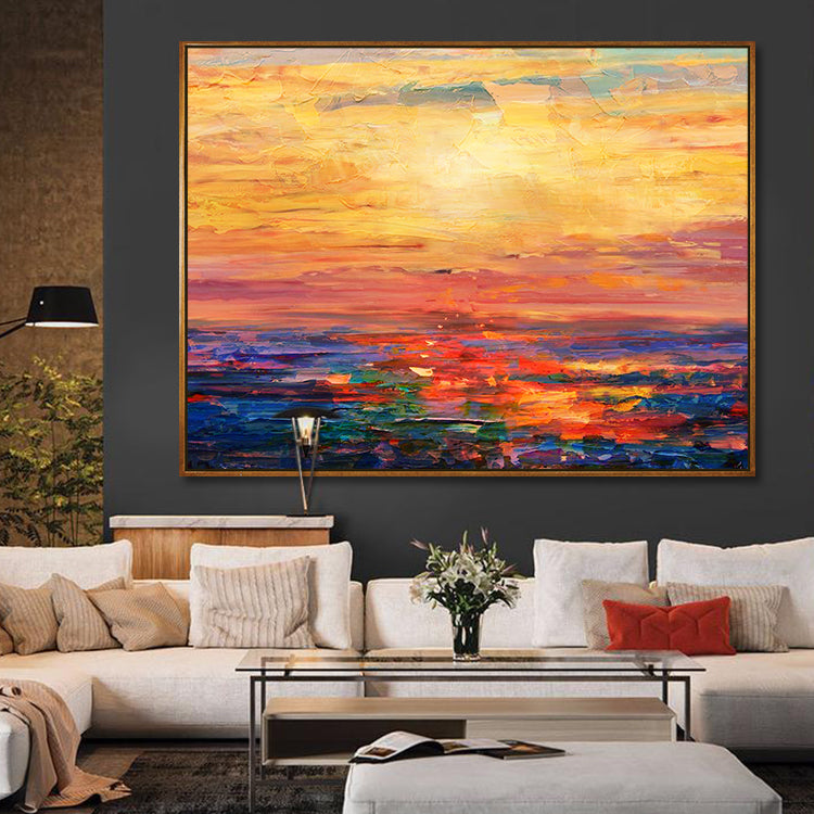 Sunset Handmade Oil Painting - Kline Collective