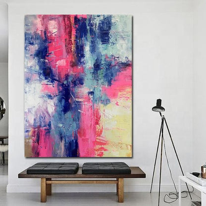 Pink and Blue Abstract Art